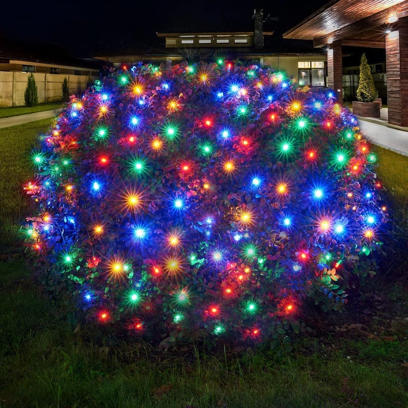 Dirnun Led Christmas Net Lights Outdoor Christmas Lights Multicolor 160LED 5ftx7ft, Waterproof Outdoor Indoor Fairy Mesh Net Light for Xmas Party, Yard, Patio, Trees, Shrubs, Bushes Decorations - Image 1
